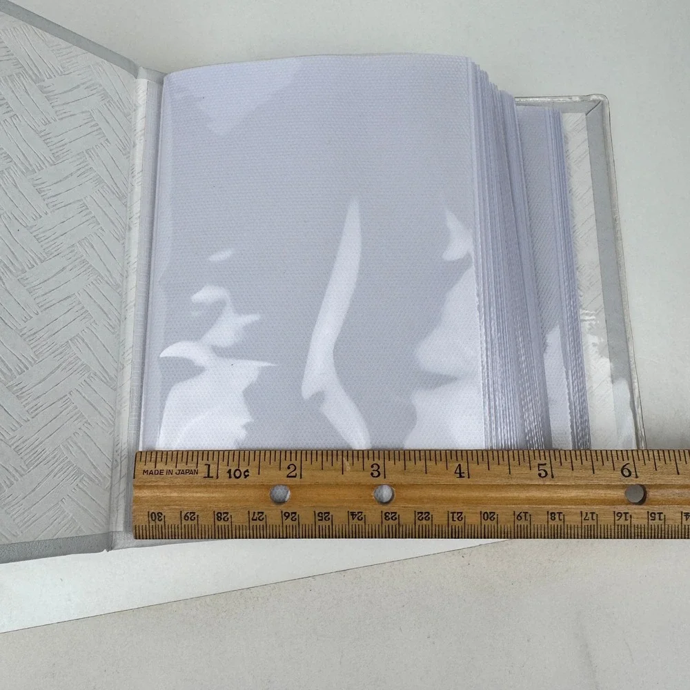 Vtg White Photo Album Mini Max AC Moore Gold Accents 100 Photo Pockets 4x6 READ